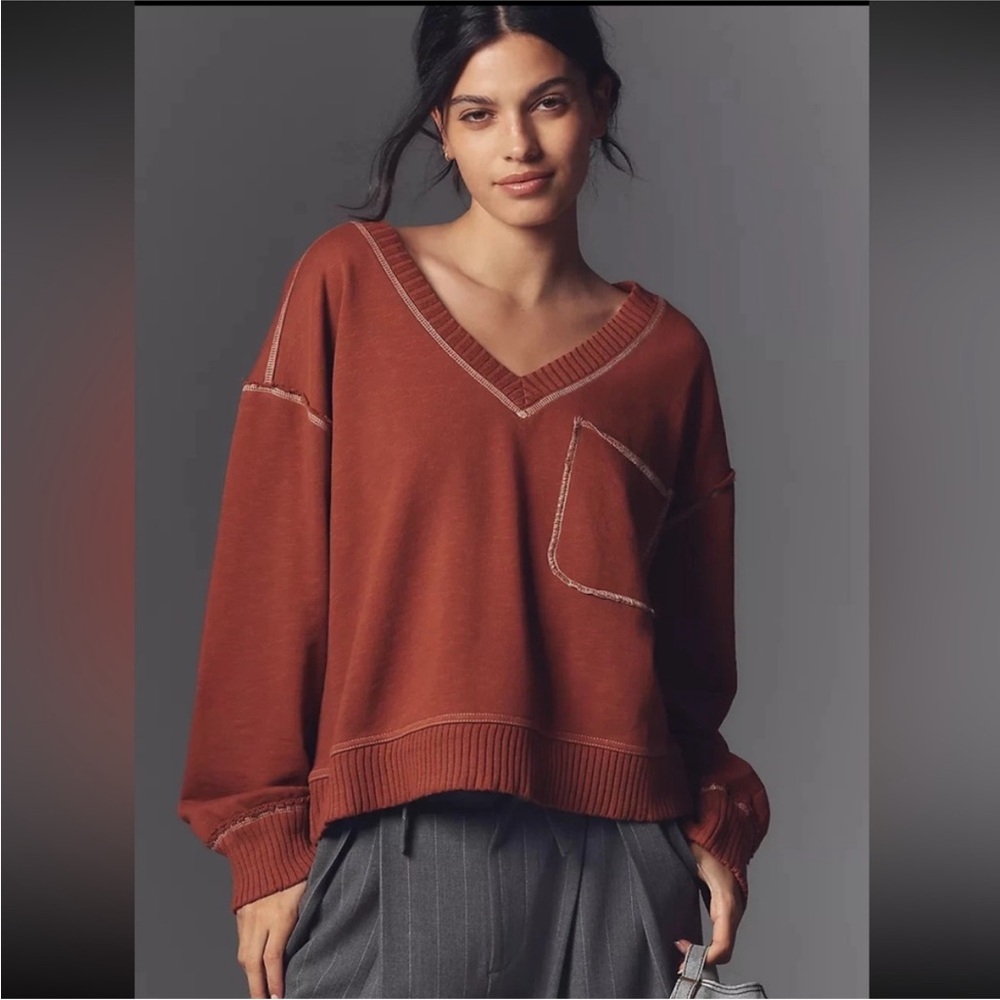 Pilcro by Anthropologie | Women’s Montana Pocket Knit Top V-Neck Sweater
